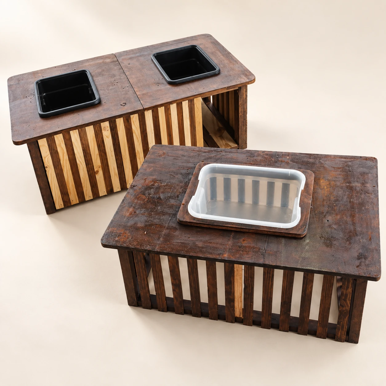 Mamawesizwe — Paired Handmade Slatted Drinks Tables