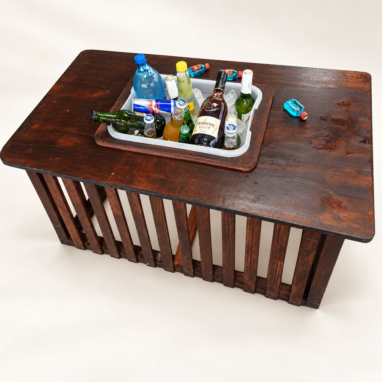 Mvula — Handcrafted Slatted Drinks Table
