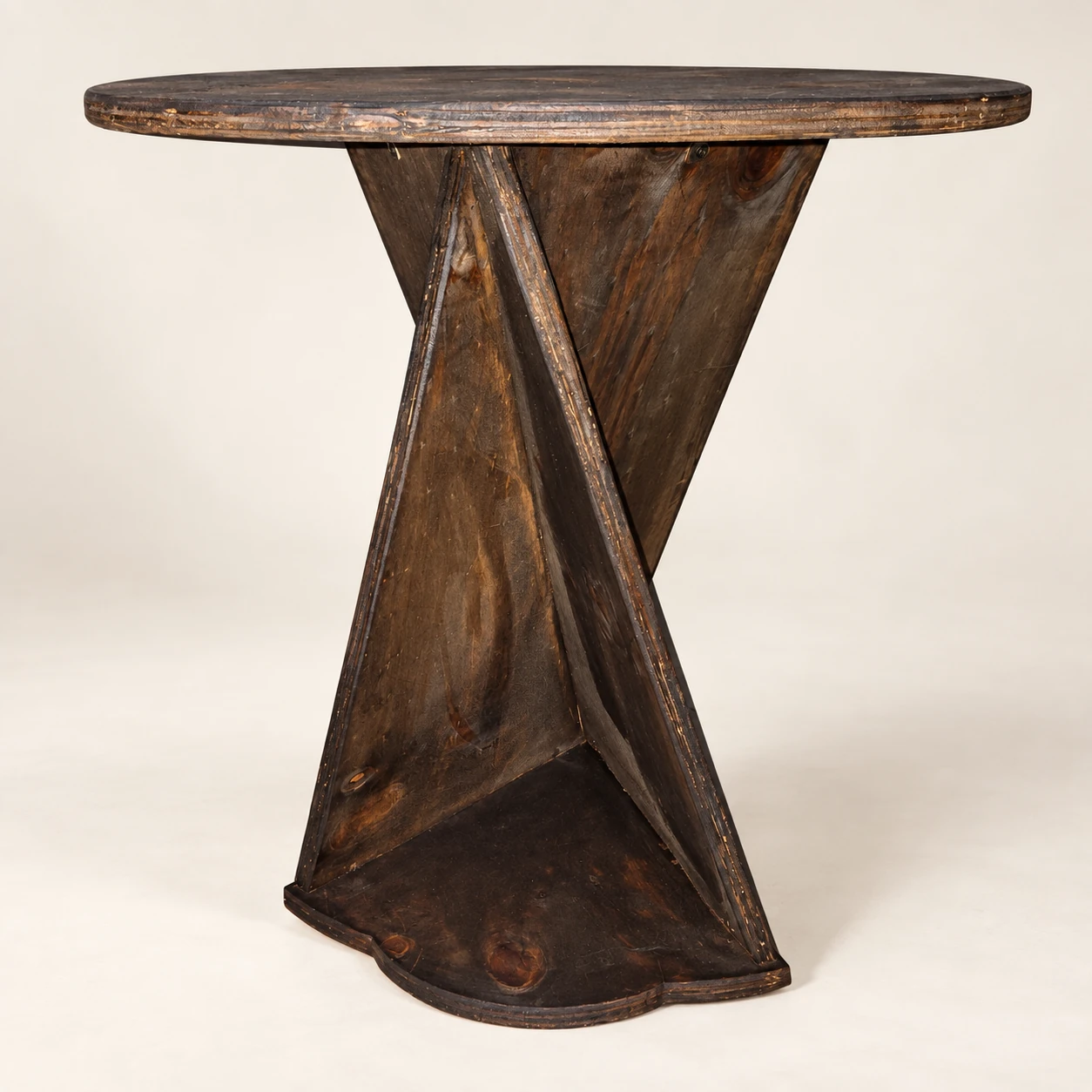 Cija — Weathered Sculptural X-Base Side Table