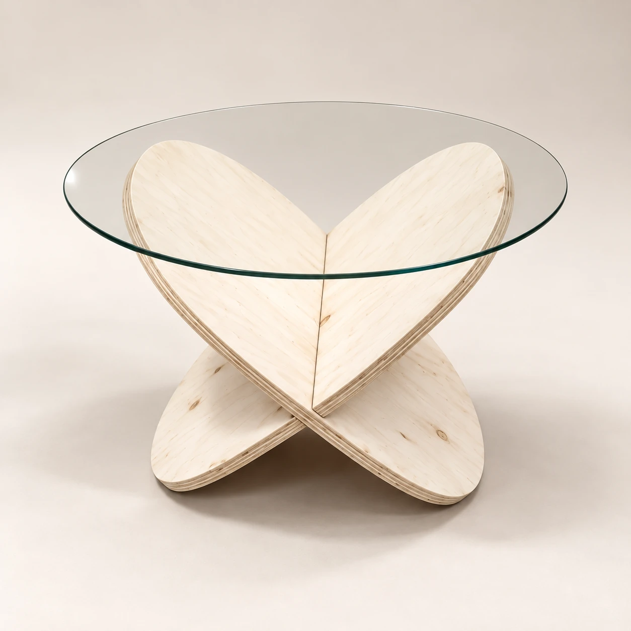 Mvula — Small Butterfly Glass-Top Table