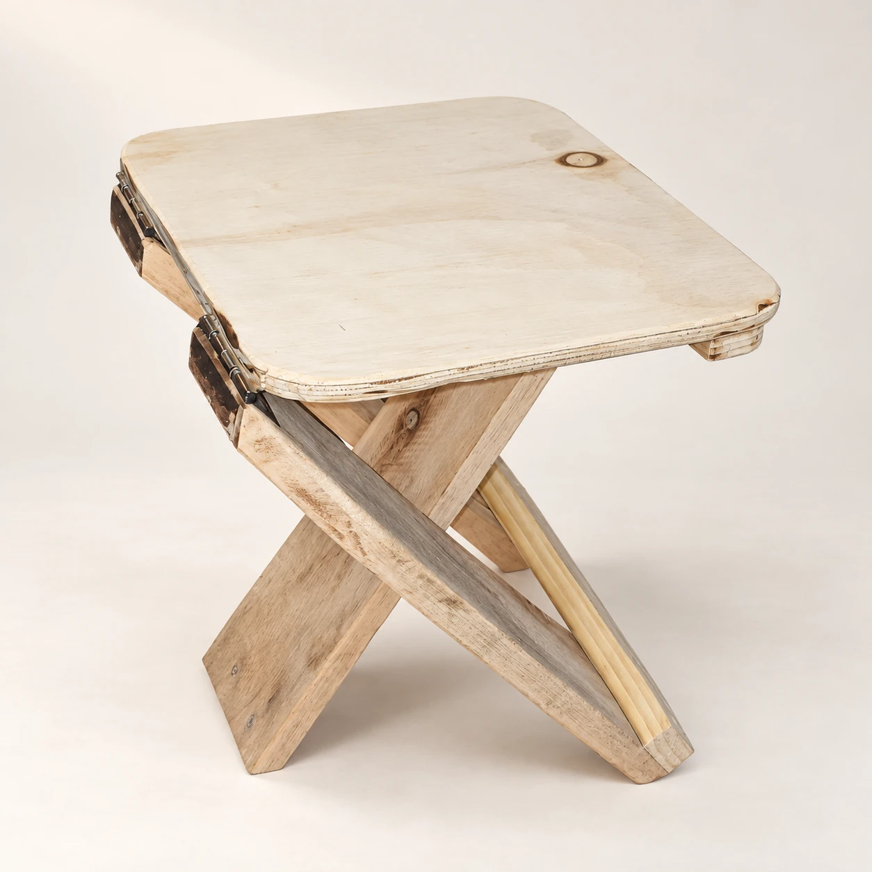Handmade Folding Plywood Stool